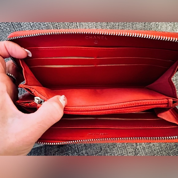 Chanel Coral Patent Leather Zip-Around Wallet - Picture 6 of 16